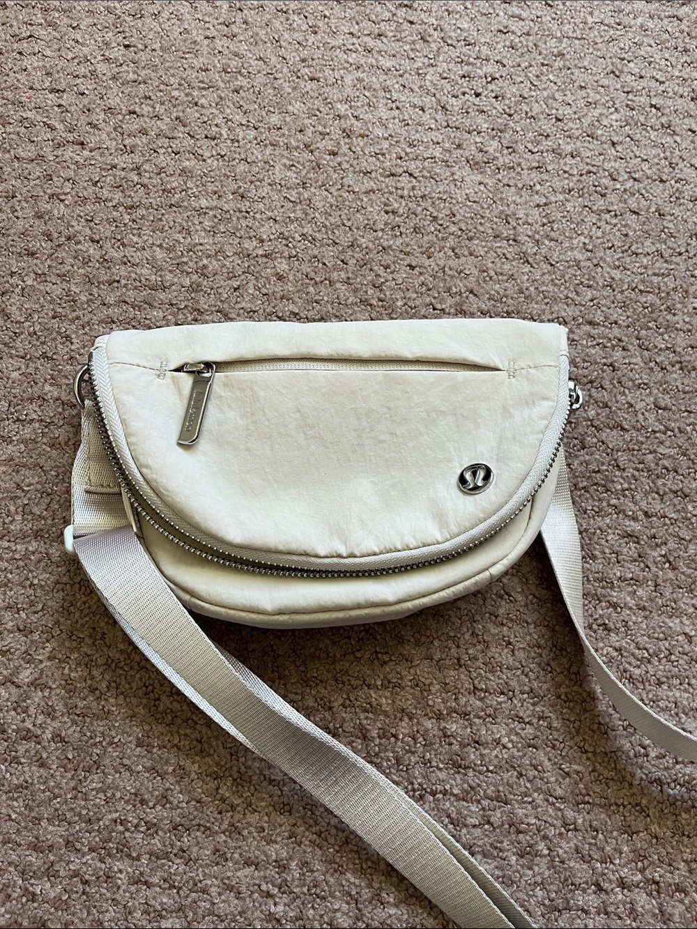 lululemon athletica Cream Crossbody Bag with Front Zip Pocket